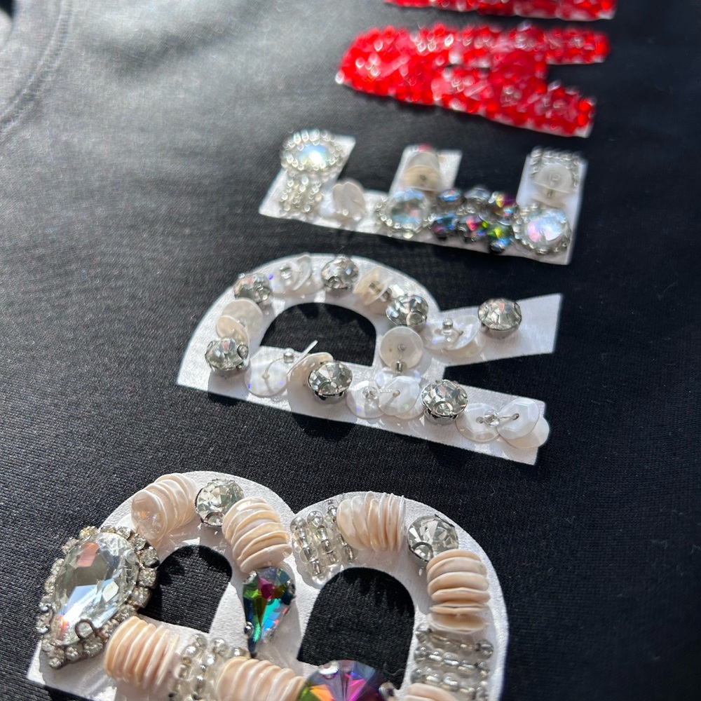 NWOT Rare Silvian Heath “Break” “Leave” Fully Embellished sweatshirt. Designer. - Picture 15 of 16